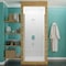 Anzzi 23.4 in. x 72 in. H Hinged Frameless Shower Door in Brushed Nickel w/ Tsunami Guard Tempered Glass SD-AZ051-01BN - alternate 2